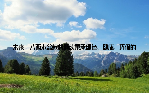 未来, 八西木盆栽将继续秉承绿色、健康、环保的理念, 不断创新, 为广大消费者提供更多优质的产品和服务