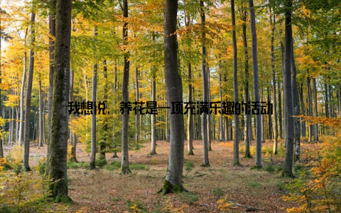 我想说, 养花是一项充满乐趣的活动