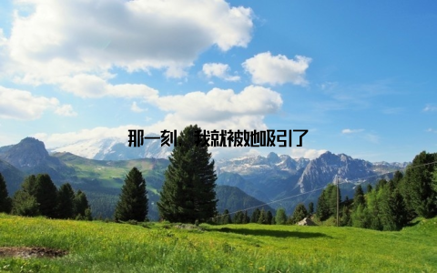 那一刻, 我就被她吸引了