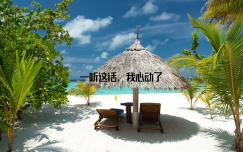 一听这话, 我心动了