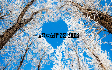 一位网友在评论区感慨道